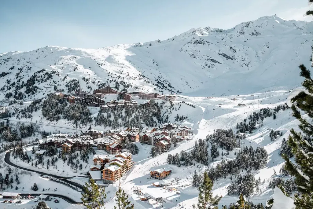 Les Arcs on a bright snowy day