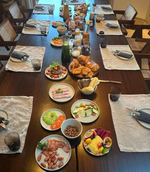 An image of a well presented table ready for guests in their chalet