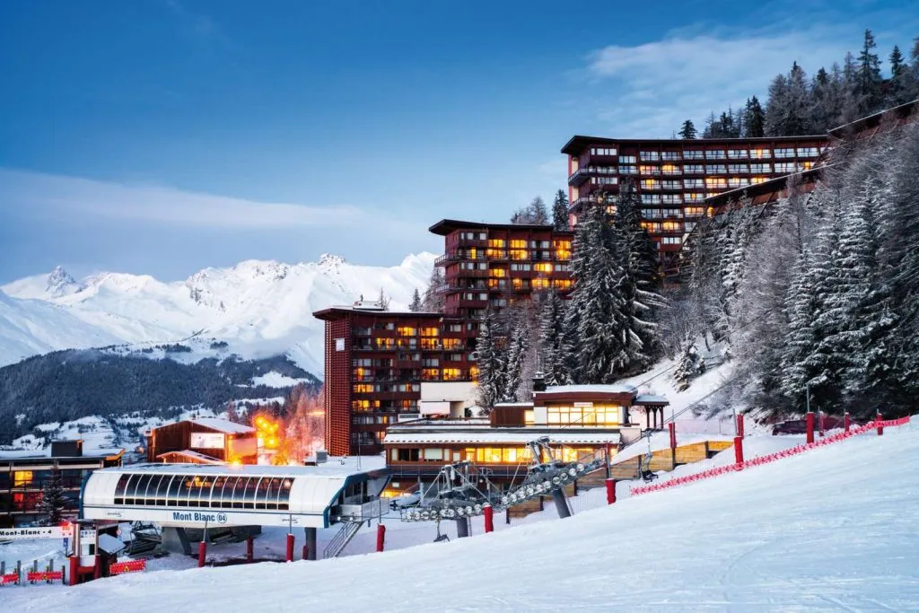 an image of les arcs on a clear day