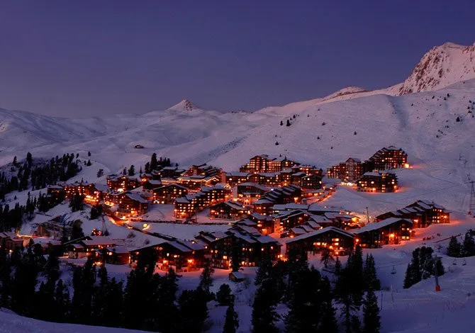 La plagne in the evening at dinner time